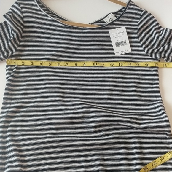 NWT Free People striped openback dress black/ivory - Picture 4 of 6
